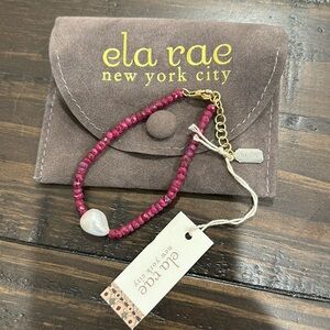 NWT Ela Rae Jewerly Mabe Pearl candy bracelet maroon